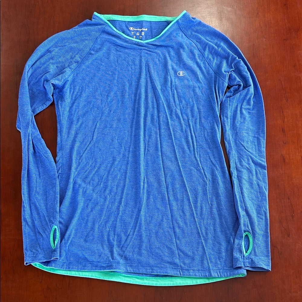 Champion Blue and Green Athletic Top